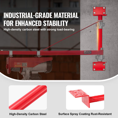 Electric Hoist Support Pole, 1000 kg Max Load Capacity, Electric Hoist Holder, Carbon Steel Hoist Frame, Scaffold Mount Hoist Lifting Pole, Winch Hoist Pillar for Lifting, Workshop, Garage