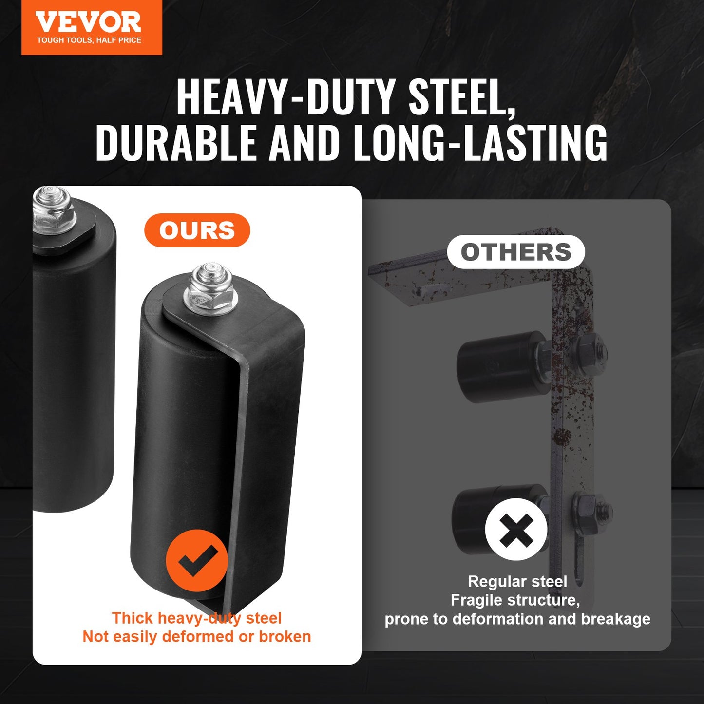 Sliding Gate Kit, 6” Rolling Gate Hardware Kit C-type Bracket, Heavy Duty Sliding Gate Rollers for Connect Tracks Door Frames,Sliding Gate Guide Roller for Sliding Gates and Rolling Door,Black