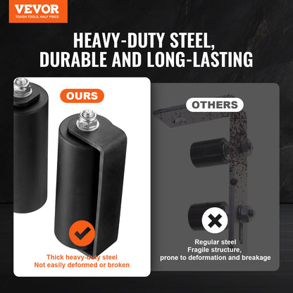 Sliding Gate Kit, 6” Rolling Gate Hardware Kit C-type Bracket, Heavy Duty Sliding Gate Rollers for Connect Tracks Door Frames,Sliding Gate Guide Roller for Sliding Gates and Rolling Door,Black