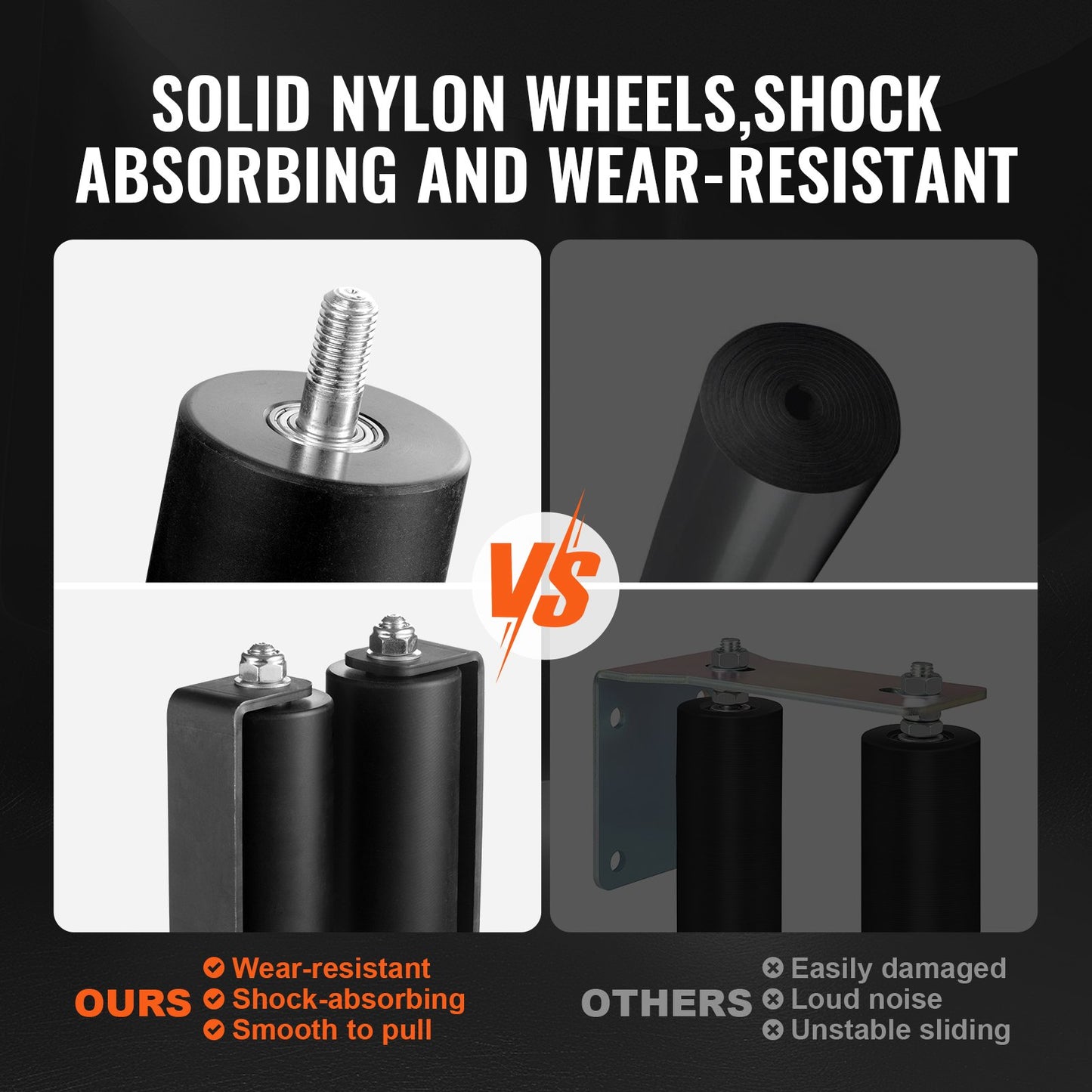 Sliding Gate Kit, 6” Rolling Gate Hardware Kit C-type Bracket, Heavy Duty Sliding Gate Rollers for Connect Tracks Door Frames,Sliding Gate Guide Roller for Sliding Gates and Rolling Door,Black