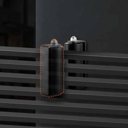 Sliding Gate Kit, 6” Rolling Gate Hardware Kit C-type Bracket, Heavy Duty Sliding Gate Rollers for Connect Tracks Door Frames,Sliding Gate Guide Roller for Sliding Gates and Rolling Door,Black