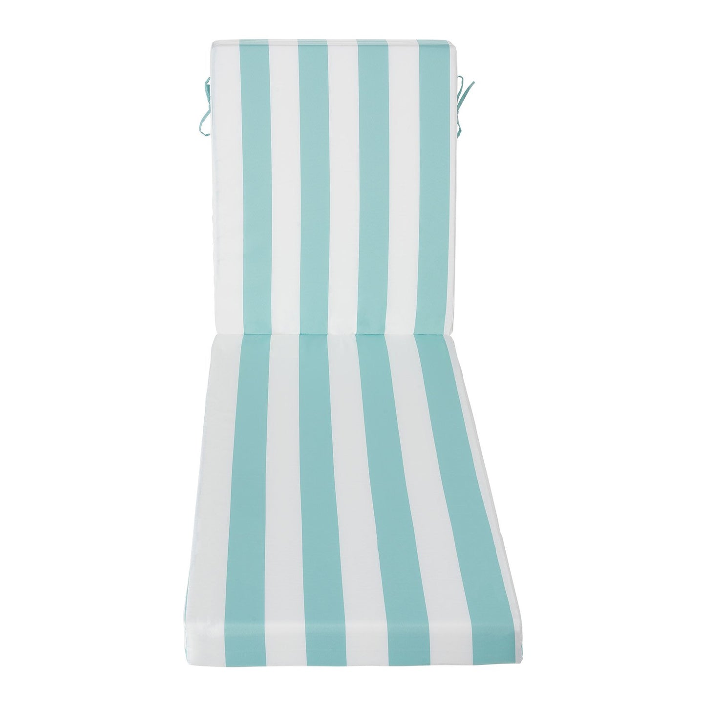 Liegestuhlkissen, 203 x 66 x 9,8 cm, 2er-Set, wasserfest und farbecht, mit Befestigungsbändern, für Terrasse und Poolbereich, grün-weiß gestreift