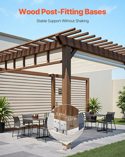 6x6 Post Base 10 Pcs, Inner Size 5.49x5.57inch/139.5x141.5mm Concrete Post Anchor, Heavy-Duty Zinc-Plated Carbon Steel Posts Brackets with 1 Inch Standoff Elevation, for Concrete Pergolas Patio