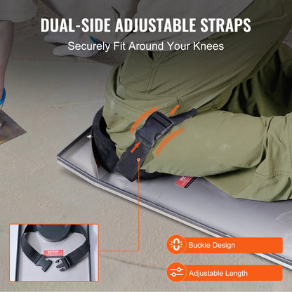 Concrete Knee Boards Stainless Steel, 30'' x 10'' Concrete Sliders, Knee Boards For Concrete, Concrete Knee Pads Moving Sliders, with Knee Pads & Board Straps for Cement and Concrete Finishing