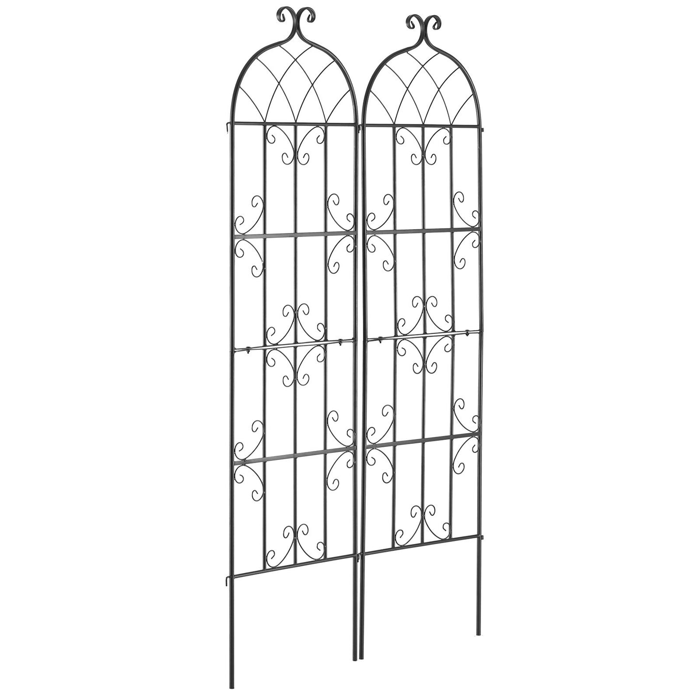 Garden Trellis for Climbing Plants, 71 x 20 in, 2 Packs Rustproof Metal Garden Flower Trellis, Outdoor Climbing Rose Trellis Cucumbers Support, Decorative Clematis Trellis for Courtyards Lawns