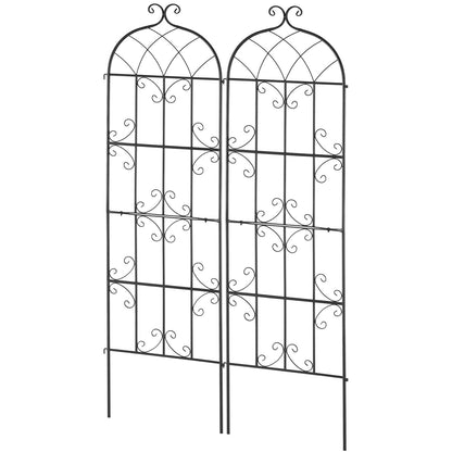 Garden Trellis for Climbing Plants, 71 x 20 in, 2 Packs Rustproof Metal Garden Flower Trellis, Outdoor Climbing Rose Trellis Cucumbers Support, Decorative Clematis Trellis for Courtyards Lawns