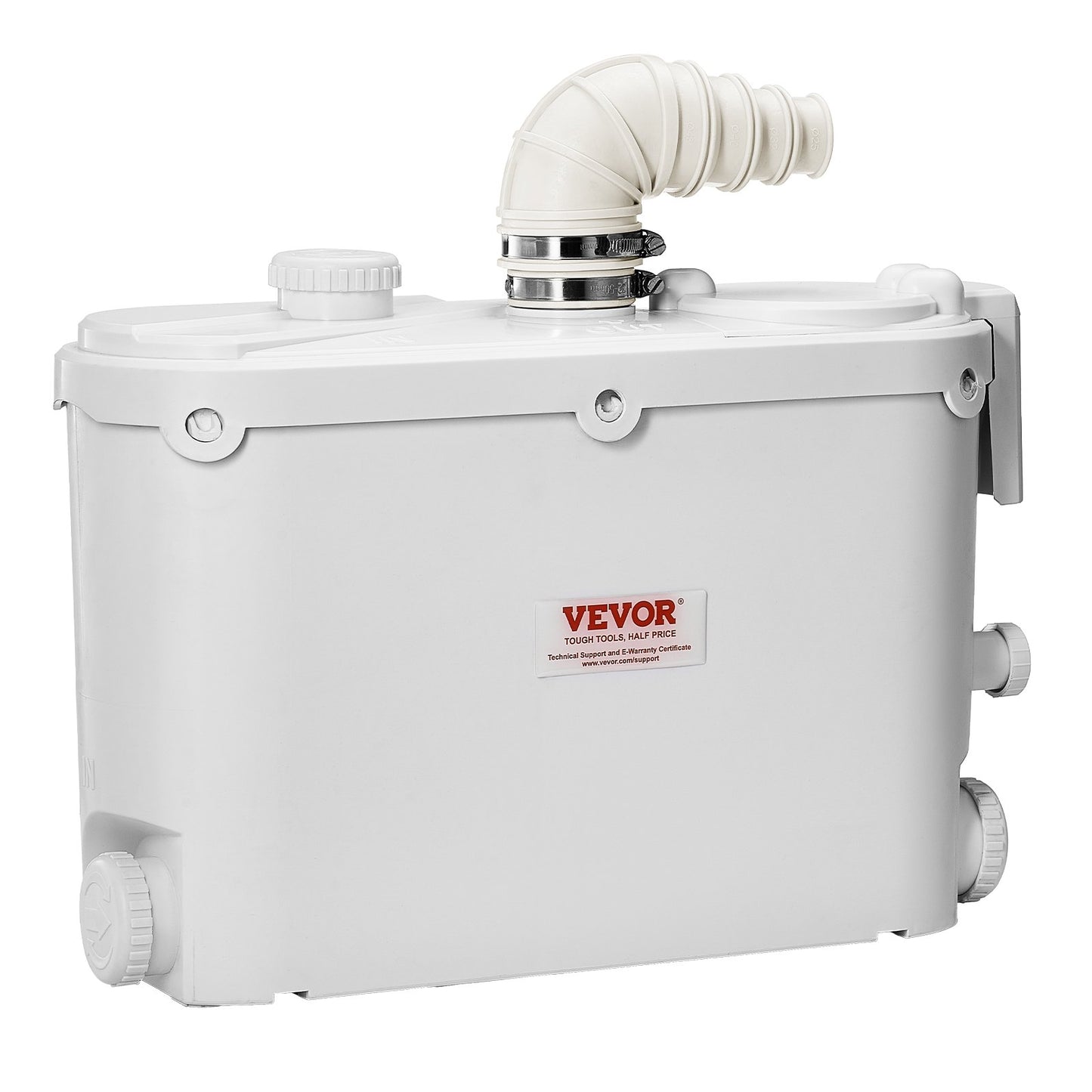 Macerator Pump, 500W, 110 L/min(29 GPM) Flow, 26 ft/8 m Head, Macerator Sewerage Toilet Pump with 4 Water Inlets, Waste Water Disposal Upflush Machine for Kitchen, Basement, Shower, Sink, Laundry, Bathtub