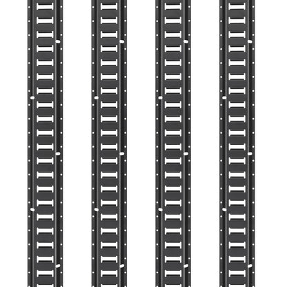 E Track Tie-Down Rail Kit, 18PCS 5' E-Tracks Set Includes 4 Steel Rails & 8 O-Ring Anchors & 4 Tie-Offs with D-Ring & 2 Ratchet Straps, Securing Accessories for Cargo Motorcycles Bikes, 2000 lbs