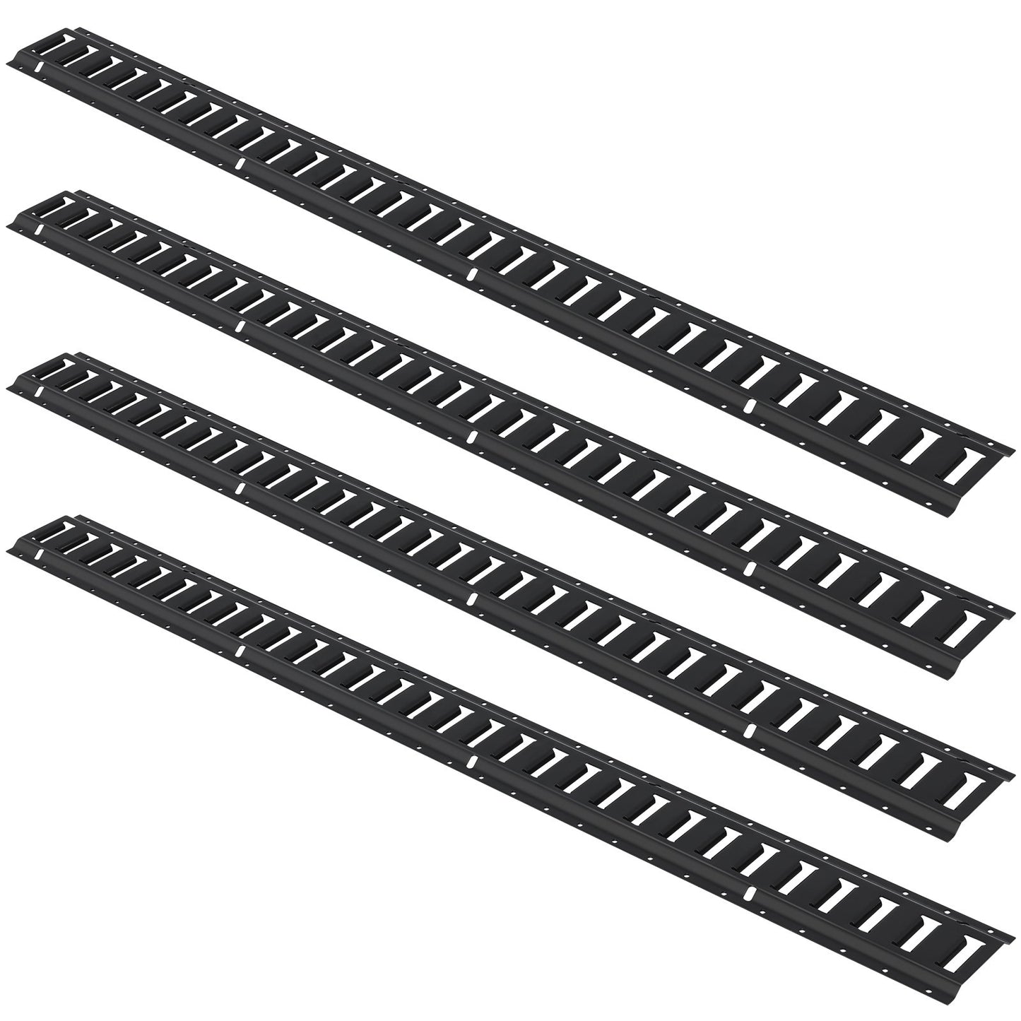 E Track Tie-Down Rail Kit, 18PCS 5' E-Tracks Set Includes 4 Steel Rails & 8 O-Ring Anchors & 4 Tie-Offs with D-Ring & 2 Ratchet Straps, Securing Accessories for Cargo Motorcycles Bikes, 2000 lbs