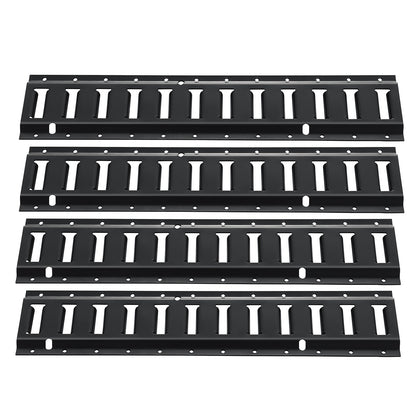 E Track Tie Down Rail Kit, 2' Steel Rails, 4 Pack, Secure Cargo & Heavy Loads Up to 2000 lbs, Heavy Duty Etrack Rails with Screws for Garages, Vans, Trailers, Motorcycle Tie Downs, ATV Mountings