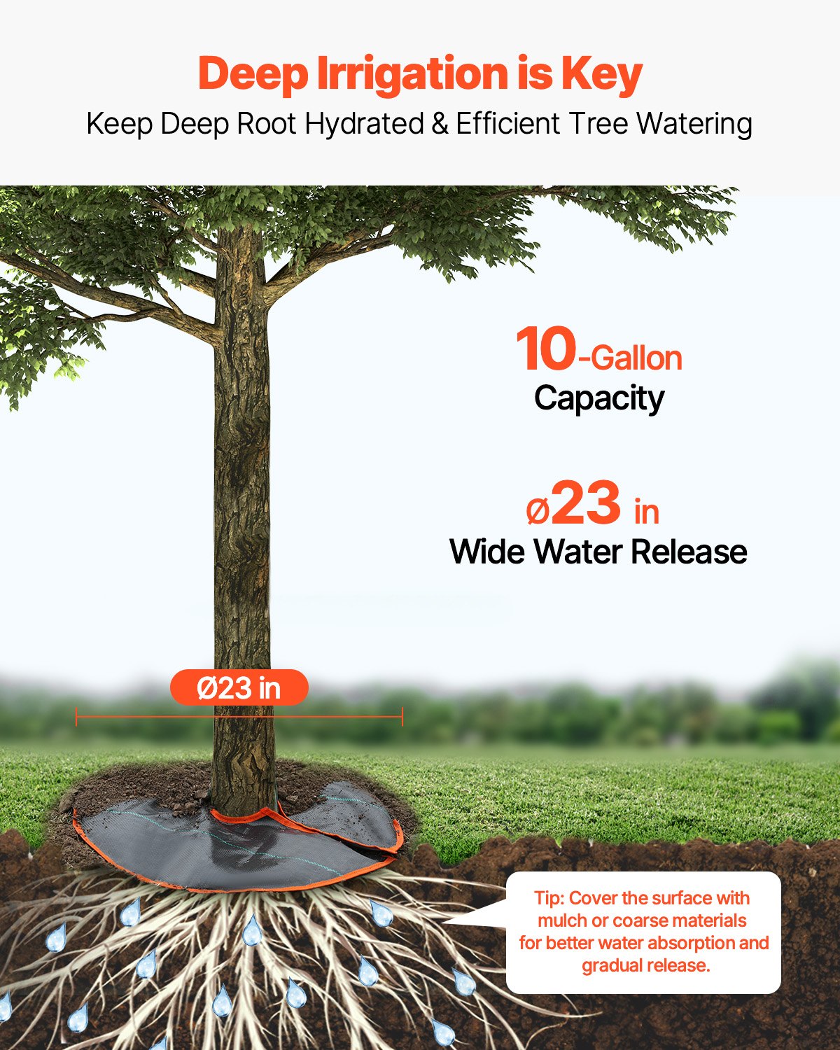 Tree Watering Rings, 4 Packs 10 Gallons Self-Watering Tree Bags, Slow Release Tree Irrigation Bags up to 30 Days, Heavy Duty Automatic Drip System for for Planting Gardening Trees and Shrub