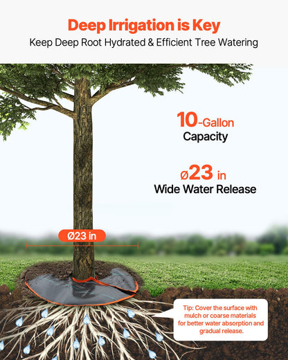Tree Watering Rings, 4 Packs 10 Gallons Self-Watering Tree Bags, Slow Release Tree Irrigation Bags up to 30 Days, Heavy Duty Automatic Drip System for for Planting Gardening Trees and Shrub