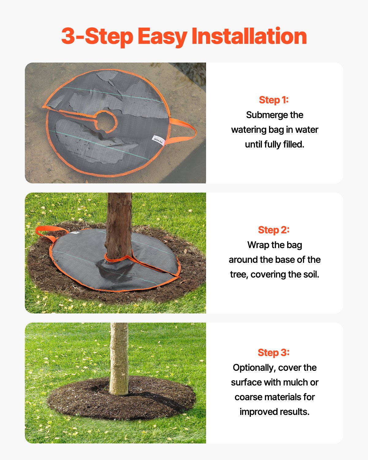 Tree Watering Rings, 4 Packs 10 Gallons Self-Watering Tree Bags, Slow Release Tree Irrigation Bags up to 30 Days, Heavy Duty Automatic Drip System for for Planting Gardening Trees and Shrub