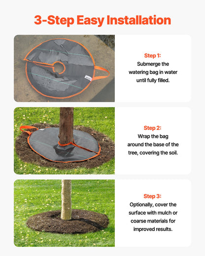 Tree Watering Rings, 4 Packs 10 Gallons Self-Watering Tree Bags, Slow Release Tree Irrigation Bags up to 30 Days, Heavy Duty Automatic Drip System for for Planting Gardening Trees and Shrub