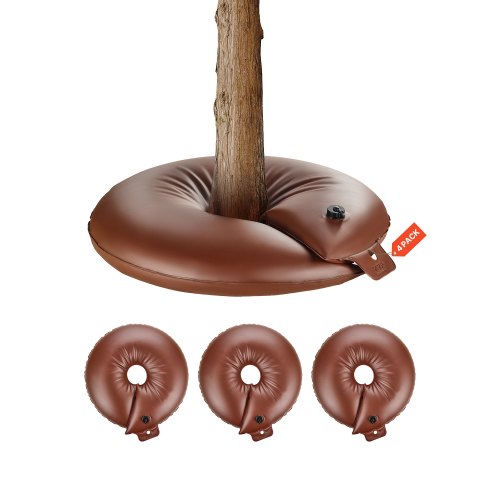 Tree Watering Rings, 4 Pcs 16 Gallons Tree Watering Bags, 6-9 Hours Slow Release, Refillable Planting Water Bags, Water Saving, Heavy Duty Watering System for Shrub Tree Root Drip Irrigation