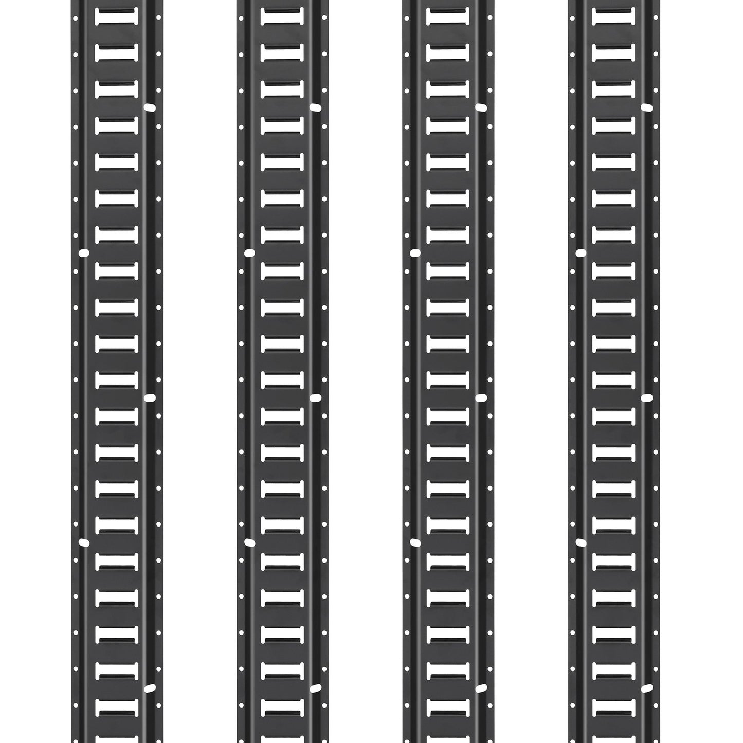 E Track Tie-Down Rail Kit, 18PCS 152.4 cm E-Tracks Set Includes 4 Steel Rails & 2 Single Slot & 6 O Rings & 4 Tie-Offs w/ D-Ring & 2 Ratchet Straps, Securing Accessories for Cargo Motorcycles Bikes