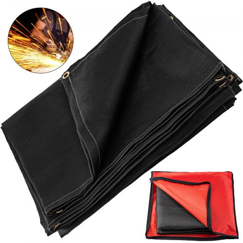 Welding Blanket 1.8x3.05 m Fiberglass Blanket Heavy-Duty Fire Retardant Blanket For Easy Hanging and Protection from Sparks & Splatters