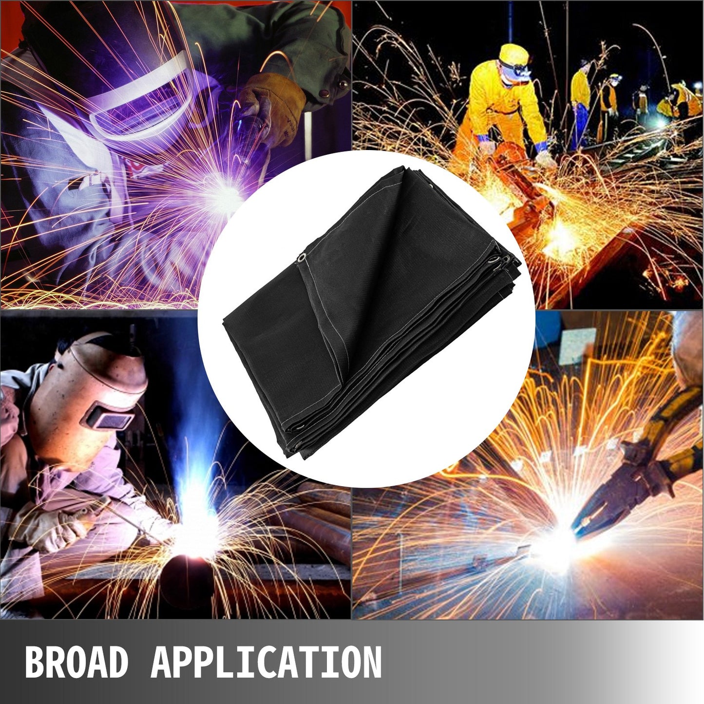 Welding Blanket 1.8x3.05 m Fiberglass Blanket Heavy-Duty Fire Retardant Blanket For Easy Hanging and Protection from Sparks & Splatters