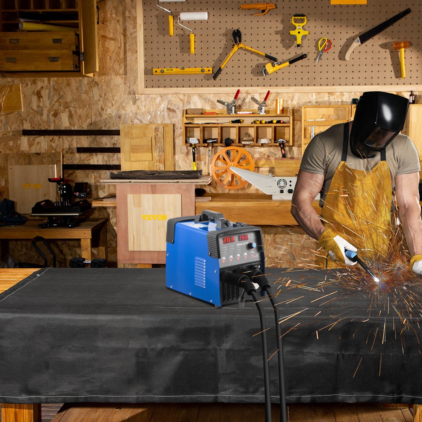 Fire Blankets, 2 Pack Welding Blankets, 6\' x 10\' Fire Suppression Blanket, 1022 °F Flame Retardant Blanket, Black Fire Emergency Blankets, Fiberglass Fire Retardant Blanket with 8 Brass Gromme