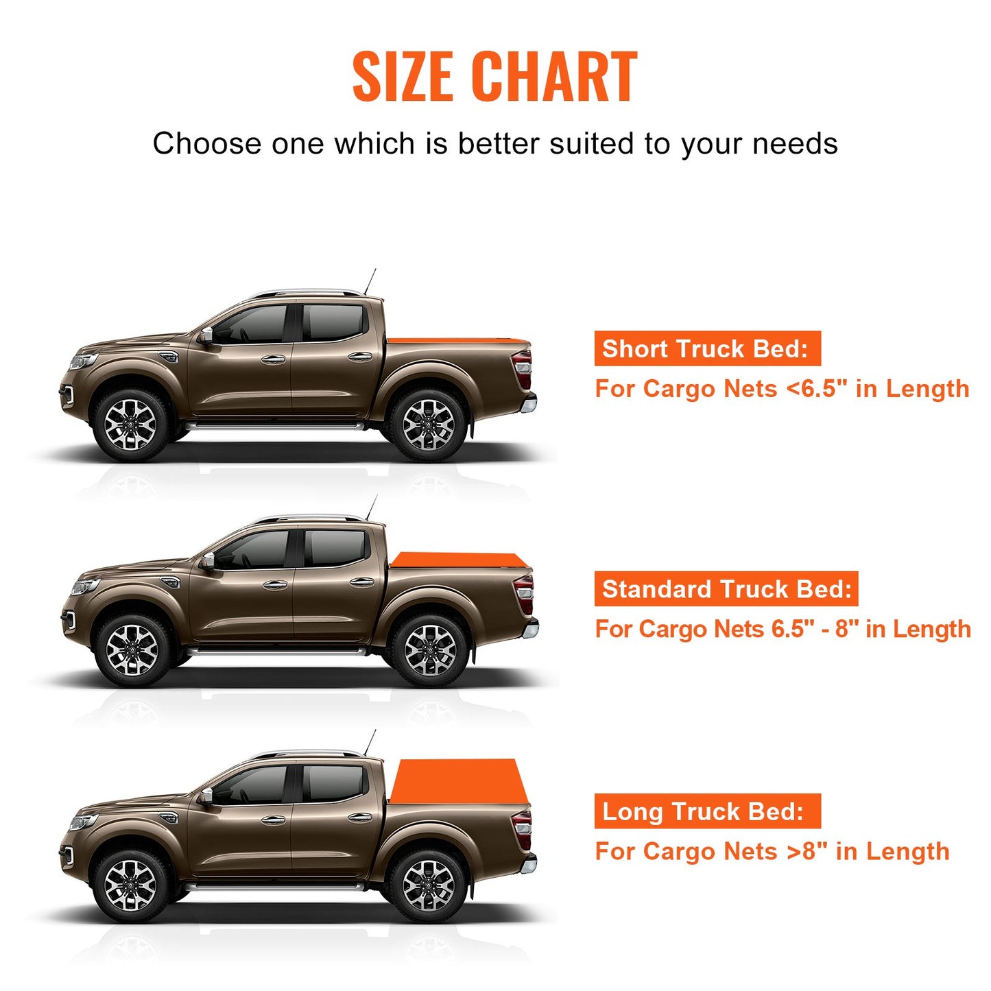 Ladungsnetz, 244 cm x 206 cm, robustes LKW-Ladungsnetz für Ladeflächen, 4 verstellbare Gurte mit Karabinern und gummierten Haken, langlebig, geeignet für Pickups, Jeeps, LKWs, SUVs, Boote (Schwarz)