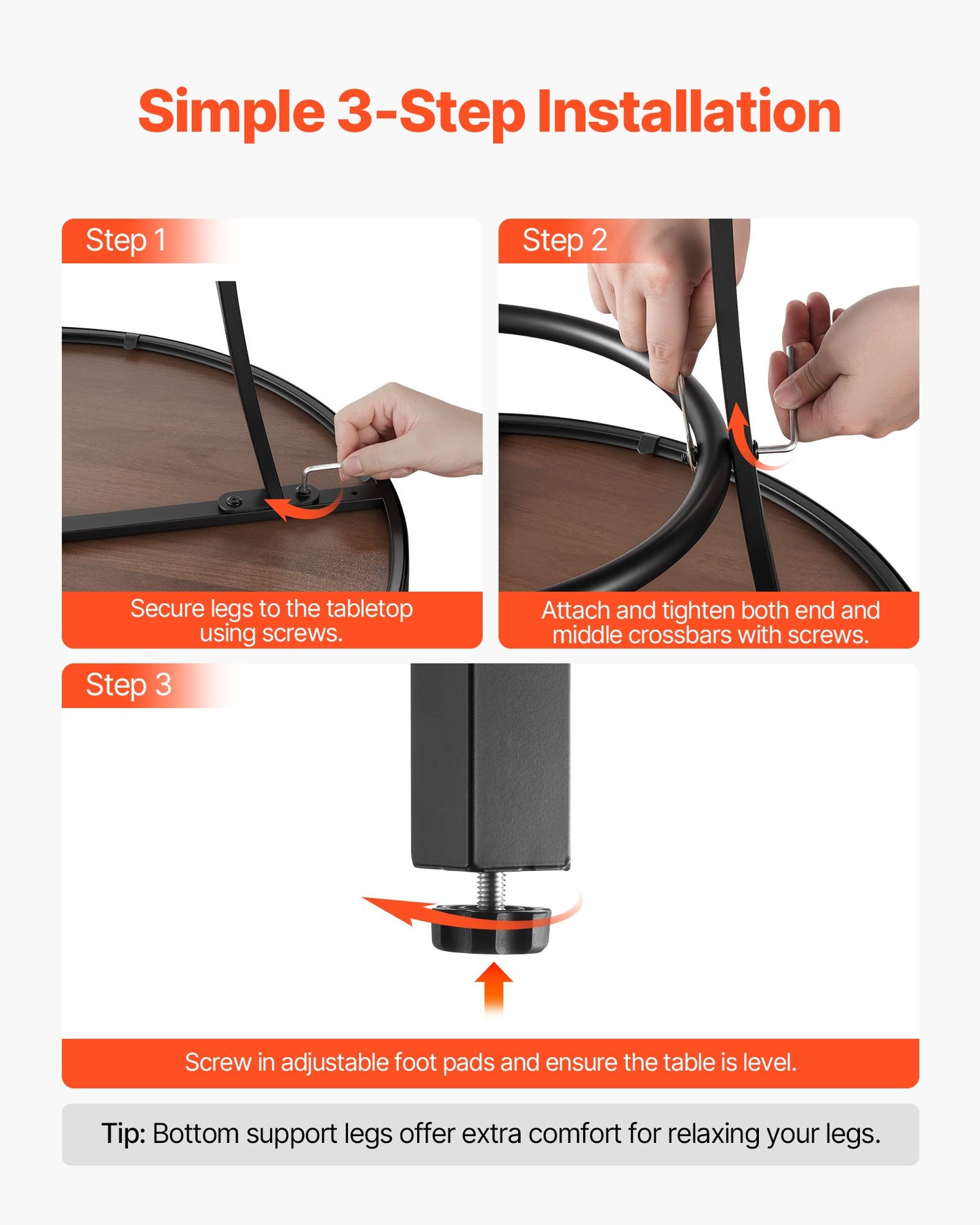 Outdoor Round Bar Table, 60 cm Counter Bar Height Bistro Table, Patio Dining Tables with Easy-to-Clean Top & Sturdy Metal Frame, Indoor High Top Pub Tables for Small Places, Kitchen