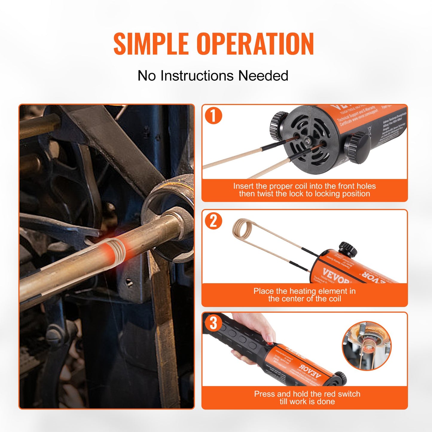 Magnetic Induction Heater Kit, 1000w Induction Heater Hand-held, Bolt Induction Heater with 8PCS Induction Coils, 220V Flameless Induction Heater Bolt Remover for Removing Rusty Bolts and Nuts