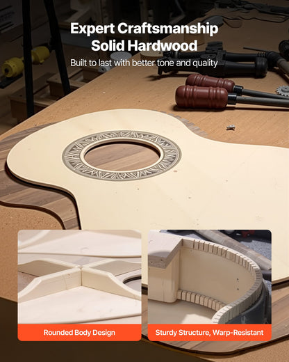 Classical Guitar, 780 mm, Wood Classical Guitar Starter Kit for Beginners, with Nylon Strings, Gig Bag, Strap, Tuner, Extra Strings, Picks, Capo, Basswood, for Kids Girls Boys Students, Natural