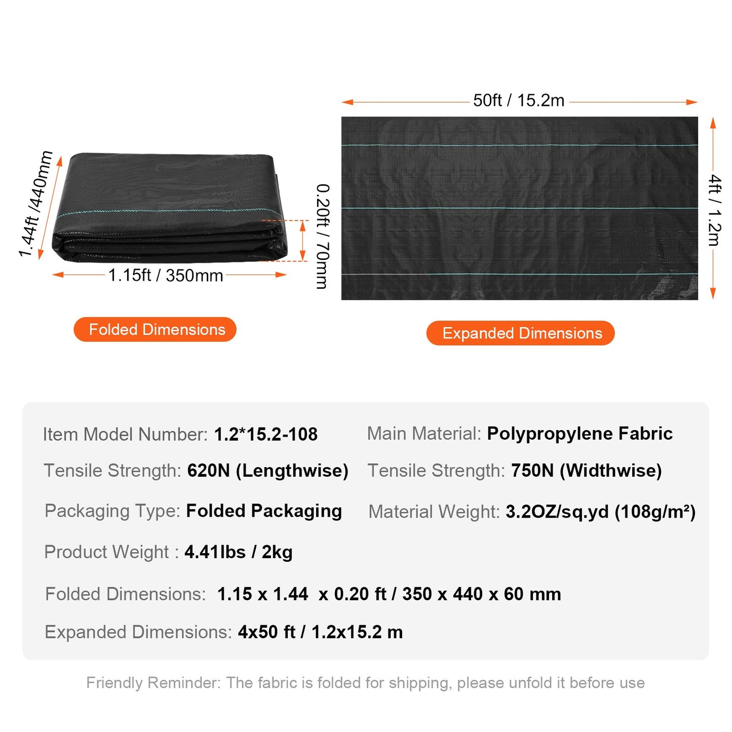 Weed Barrier Landscape Fabric, 4*50FT Heavy Duty Garden Weed Fabric, Woven PP Weed Control Fabric, Driveway Fabric, Geotextile Fabric for Landscaping, Ground Cover, Weed Blocker Weed Mat, Black