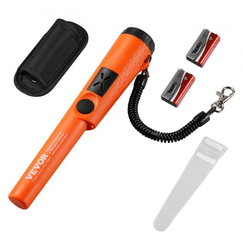 Metal Detector Pinpointer, Partial Waterproof Handheld Pin Pointer Wand, 50mm/1.96" Detection Depth, 3 Modes, Treasure Hunting Probe with Holster, Waterproof Bag and 9V Battery, for Adults and Kids