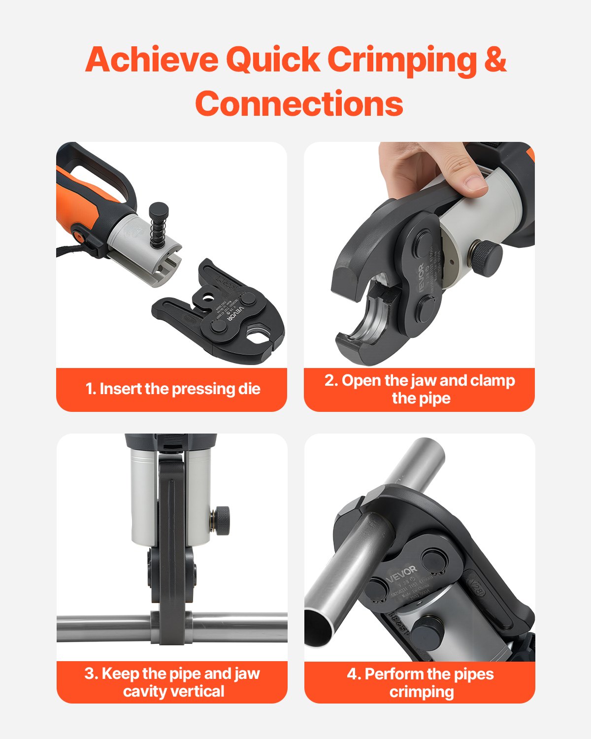 V28 Pressing Jaw, 28mm Press Jaw for V-Type Stainless Steel Pipes, High-Strength Carburized Steel Crimping Jaws Compatible with Standard Press Tools