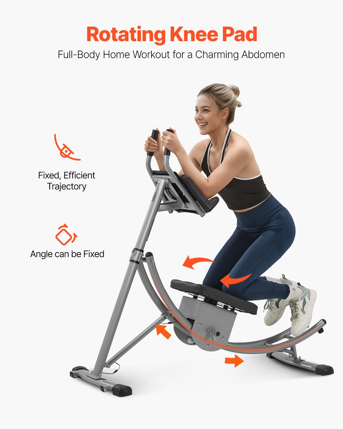 AB Workout Machine, Ab Workout Equipment at Home Gym, Core & Abdominal Trainers for Women, 440 lbs Weight Capacity Strength Training Ab Cruncher, Foldable Adjustable Fitness Exerciser