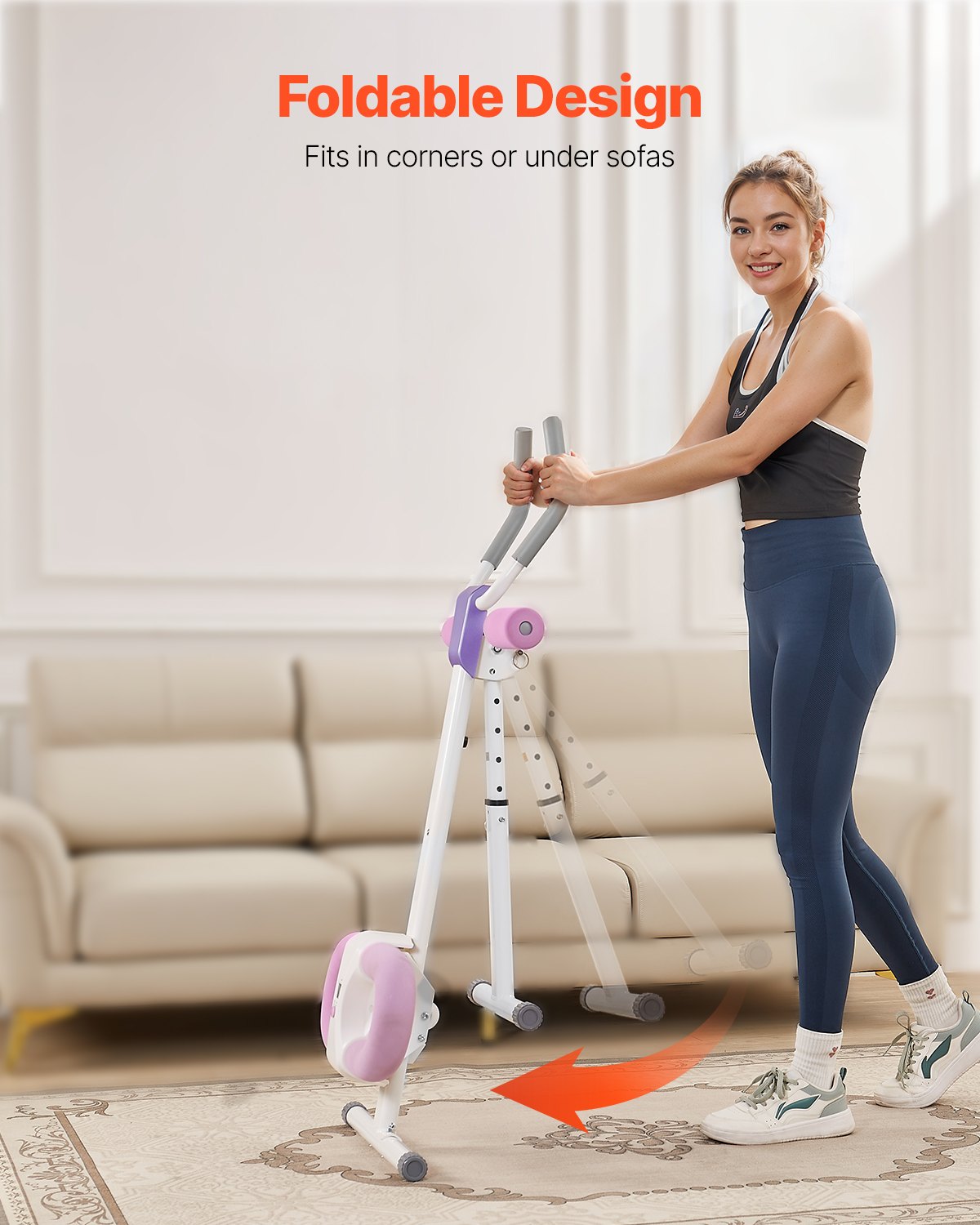 AB Workout Machine, Ab Workout Equipment at Home Gym, Core & Abdominal Trainers for Women, 330 lbs Weight Capacity Strength Training Ab Cruncher, Foldable Adjustable Fitness Exerciser