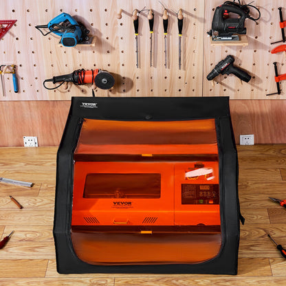 Laser Engraver Enclosure, 800 x 800 x 500 mm(31.5 x 31.5 x 19.6"), Flame Retardant and Fireproof Protective Cover, with Exhaust Fan and Pipe, Insulates Smoke, Noise and Eye Protection, Fits for Most Laser Engraver