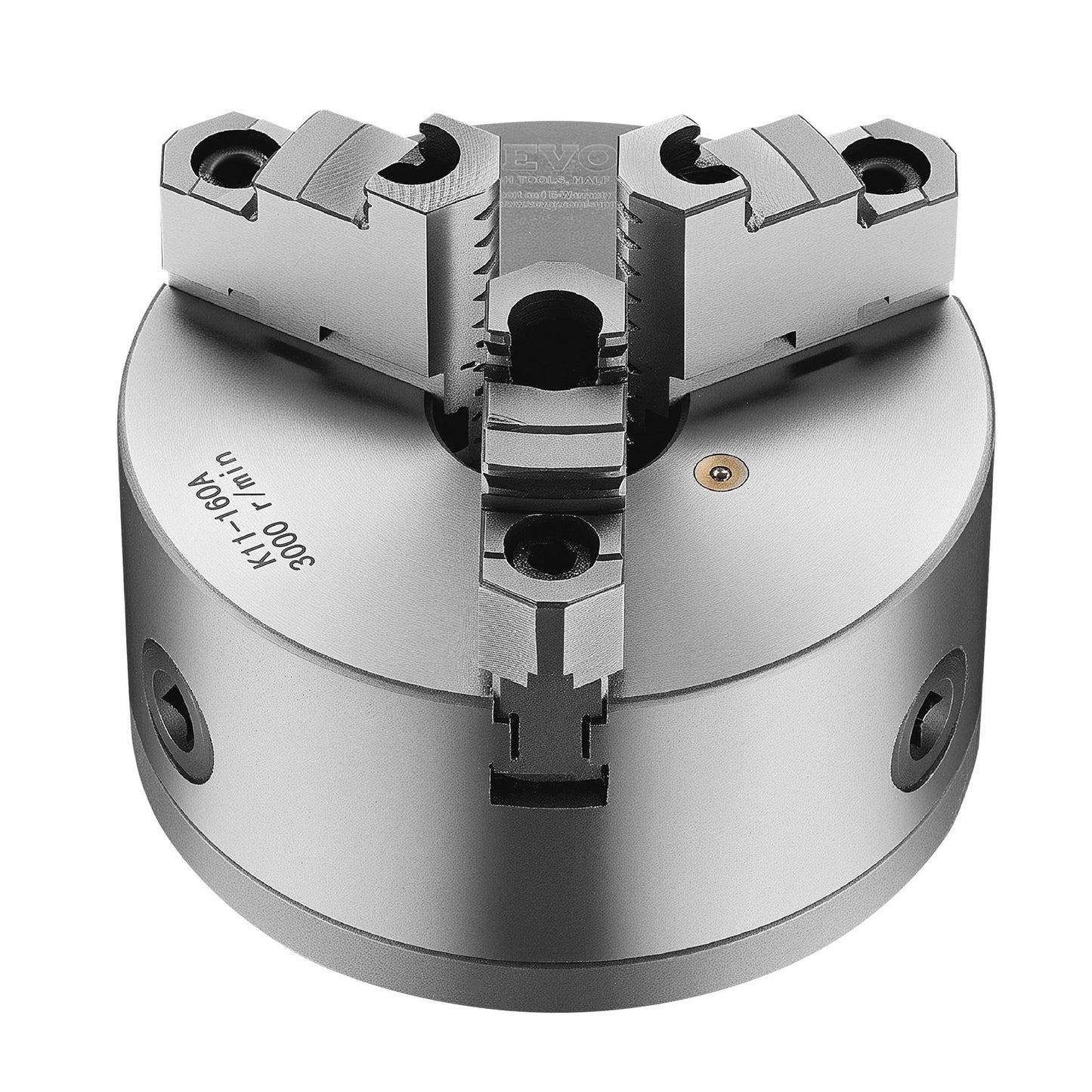 3-Jaw Lathe Chuck, 6 Inch (160 mm), Self-Centering Chuck with 1 1/2 in-8 Threaded Backing Plate, 0.12-5.71 in (3-145 mm) Clamping Range with T-wrench Screws, HT300 Material, for Wood Metal Lathe