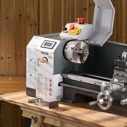 3-Jaw Lathe Chuck, 8 Inch (200 mm), Self-Centering Chuck with 2 1/4 in-8 Threaded Backing Plate, 0.16-7.87 in (4-200 mm) Clamping Range with T-wrench Screws, HT300 Material, for Wood Metal Lathe