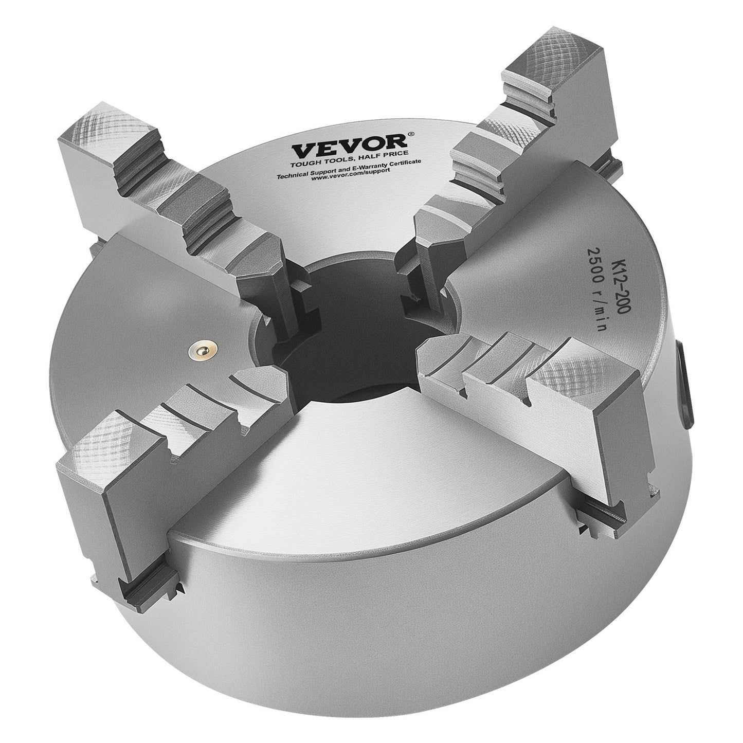 4-Jaw Lathe Chuck, 8 Inch (200 mm), Self-Centering Chuck with 1 1/2 in-8 Threaded Backing Plate, 0.16-7.87 in (4-200 mm) Clamping Range with T-wrench Screws, HT300 Material, for Wood Metal Lathe