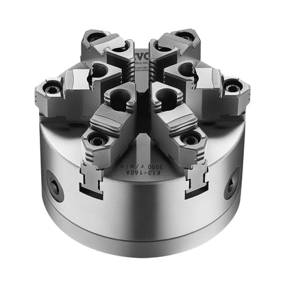 6-Jaw Lathe Chuck, 6 Inch (160 mm), Self-Centering Chuck with D1-4 Cam Lock Backing Plate, 0.12-5.71 in (3-145 mm) Clamping Range with T-wrench Screws, HT300 Material, for Wood Metal Lathe