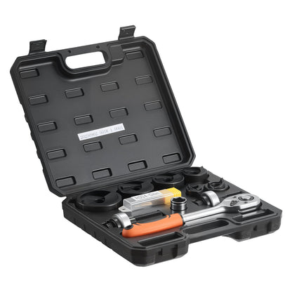 Knockout Punch Set, 12.7 to 50.8mm SLUG-Buster Ratchet Knockout Set, Ratchet Wrench Knockouts Punch Sets for Aluminum, Mild steel, Fiberglass, Plastics, 6 Die Sizes, 40Cr Steel Ko Tool Kit