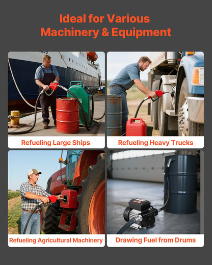 Oil Transfer Pump 230V, 16 GPM 60 L/min, AC Electric Fuel Transfer Pump for Diesel Kerosene Biodiesel, 8 ft/2.4 m Max Suction Lift, 45 ft/13.7 m Max Lift, for Vehicles, Construction Sites, Farms