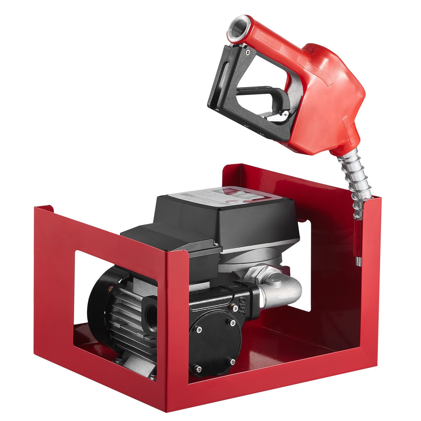 Fuel Transfer Pump 230V, 16 GPM 60 L/min, AC Electric Oil Transfer Pump for Diesel Kerosene Biodiesel, with Meter, Auto Fuel Nozzle & 2 Hoses, 45 ft/13.7 m Lift, for Vehicles, Construction Sites