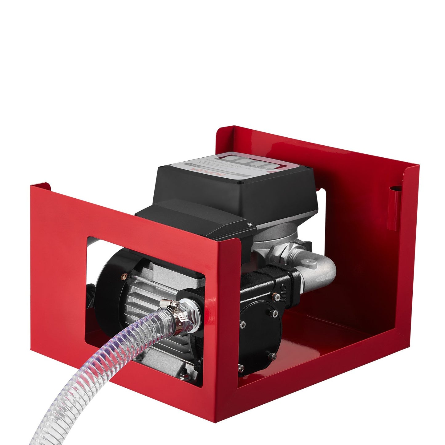 Fuel Transfer Pump 230V, 16 GPM 60 L/min, AC Electric Oil Transfer Pump for Diesel Kerosene Biodiesel, with Meter, Auto Fuel Nozzle & 2 Hoses, 45 ft/13.7 m Lift, for Vehicles, Construction Sites