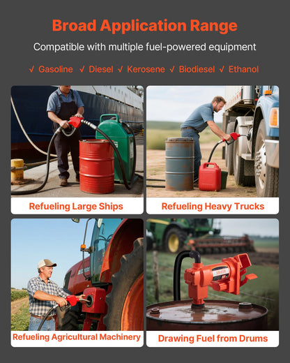 Fuel Transfer Pump 230V, 15 GPM 57 L/min, AC Electric Oil Transfer Pump, 8 ft/2.4 m Max Suction Lift, 37 ft/11.28 m Max Lift, Overheat Protection, for Gasoline Diesel Kerosene Biodiesel Ethanol