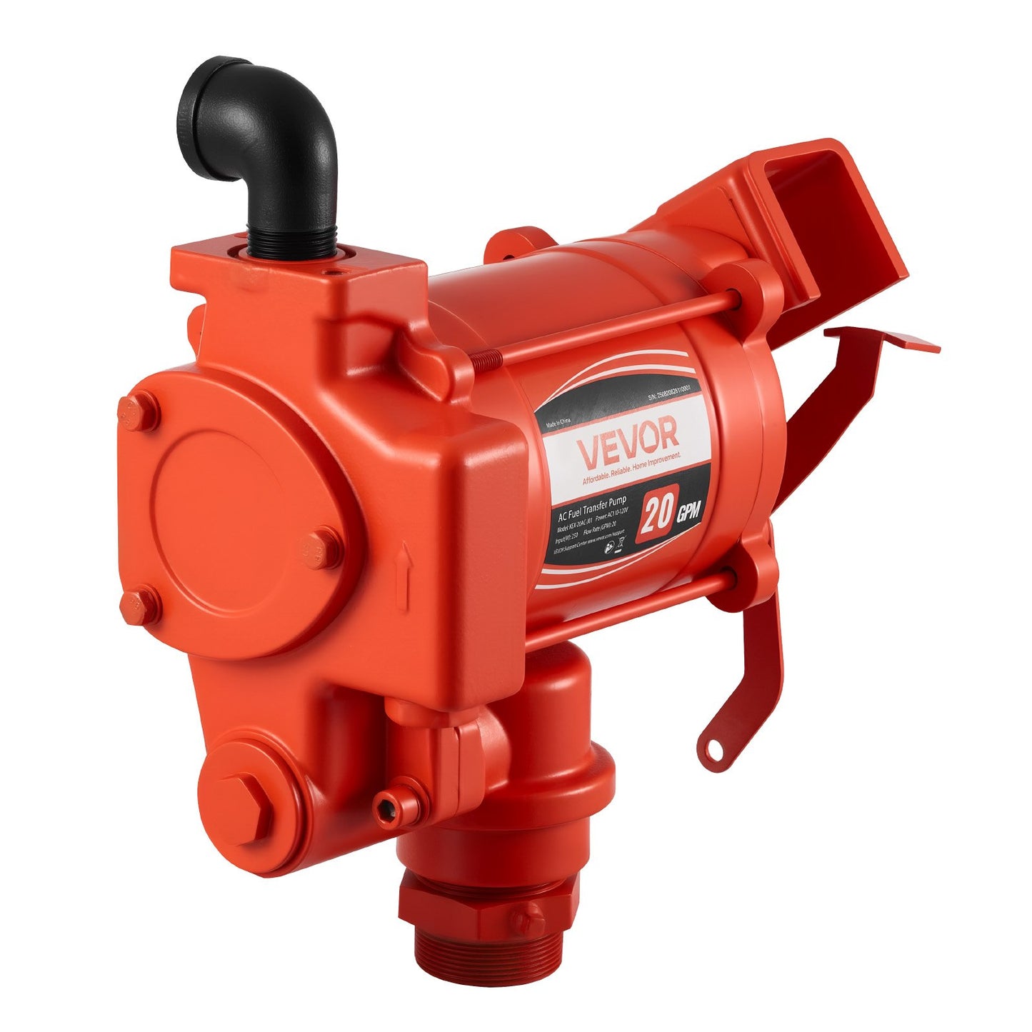 Fuel Transfer Pump 230V, 20 GPM 76 L/min, AC Electric Oil Transfer Pump, with Auto Shut-Off Fuel Nozzle & Discharge Hose, High Flow Kit for Gasoline, Diesel, Kerosene, Biodiesel, Ethanol Blends