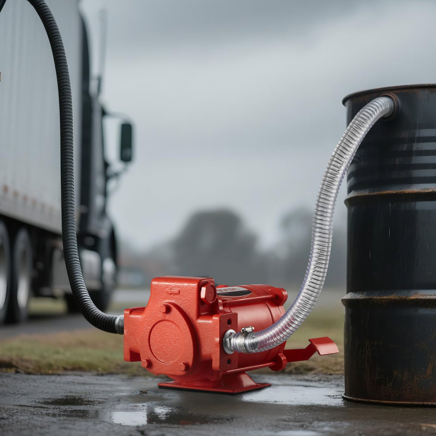 Fuel Transfer Pump 230V, 20 GPM 76 L/min, AC Electric Oil Transfer Pump, with Auto Shut-Off Fuel Nozzle & Discharge Hose, High Flow Kit for Gasoline, Diesel, Kerosene, Biodiesel, Ethanol Blends