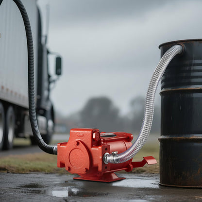 Fuel Transfer Pump 230V, 20 GPM 76 L/min, AC Electric Oil Transfer Pump, with Auto Shut-Off Fuel Nozzle & Discharge Hose, High Flow Kit for Gasoline, Diesel, Kerosene, Biodiesel, Ethanol Blends