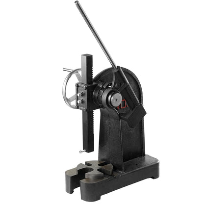 Arbor Press, 3 Ton Ratchet Type Arbor Press, Ratchet Leverage Arbor Press with Handwheel, 12.2" Maximum Height, Cast Iron Manual Desktop Punch Press, for Stamping, Bending, Stretching, Forming