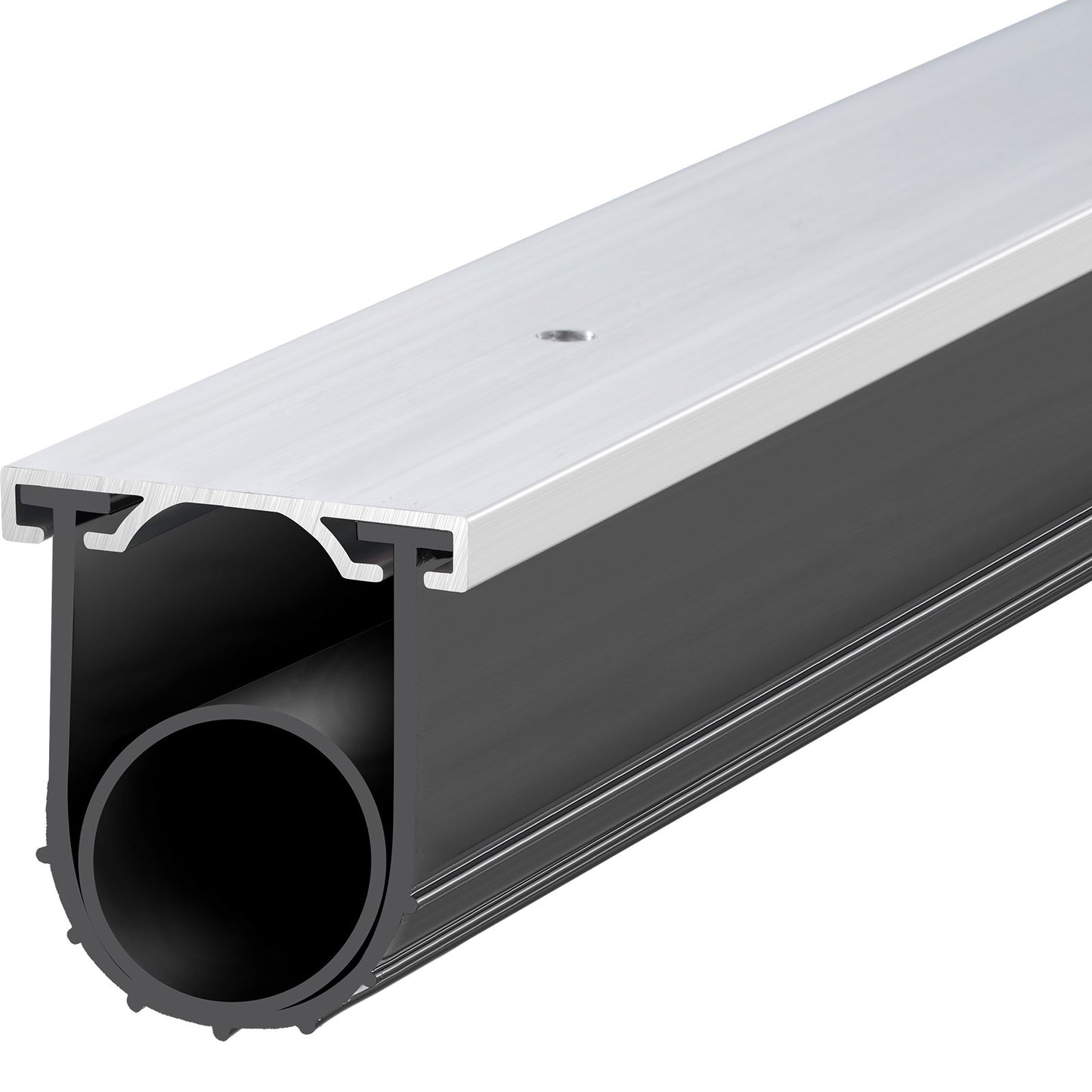 Garage Door Seals Bottom Rubber, U Shape +O Ring Garage Door Bottom Weather Seal with Pre-drilled Aluminum Track Retainer Kit, 4.88 m 8 mm T-ends and 9.5 cm Width, for Doors, Black