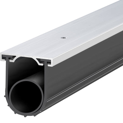 Garage Door Seals Bottom Rubber, U Shape +O Ring Garage Door Bottom Weather Seal with Pre-drilled Aluminum Track Retainer Kit, 4.88 m 8 mm T-ends and 9.5 cm Width, for Doors, Black