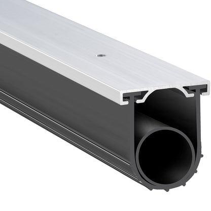 Garage Door Seals Bottom Rubber, U Shape +O Ring Garage Door Bottom Weather Seal with Pre-drilled Aluminum Track Retainer Kit, 4.88 m 8 mm T-ends and 9.5 cm Width, for Doors, Black