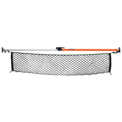 Cargo Bar, Ratcheting Cargo Bar Adjustable from 1016mm to 1854mm, Heavy-duty Steel Cargos Stabilizer with Storage Net & Non-Slip Pads, Telescoping Load Lock Bars for SUVs, Sedans, Vans